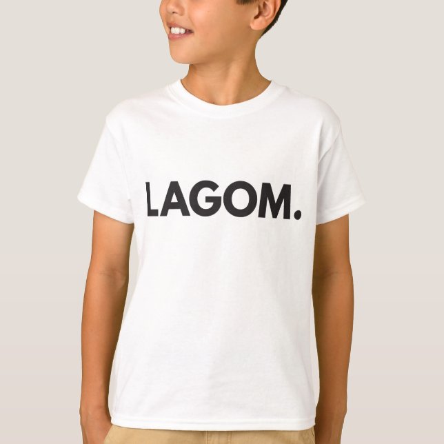 Camiseta LAGOM. Preto e Branco (Frente)