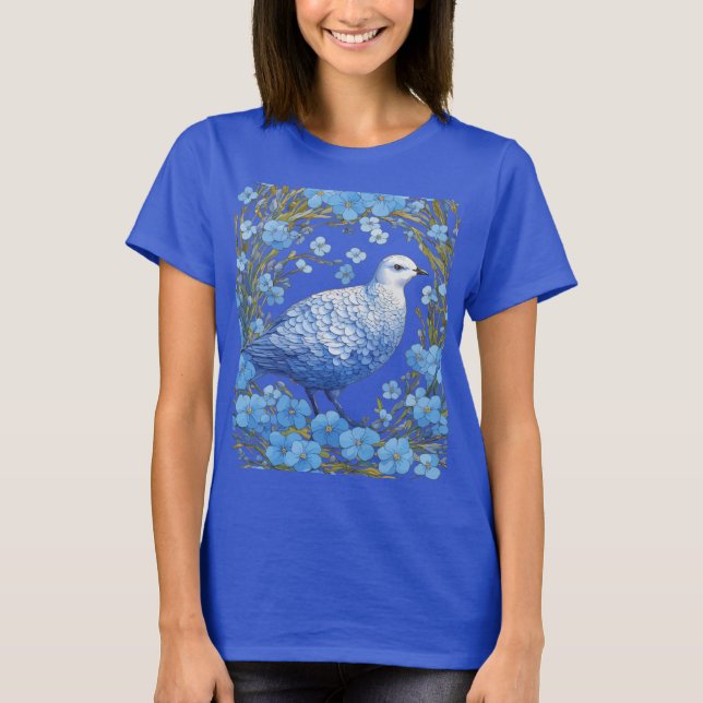 Camiseta Lagópode-comum E Não-Me-Esqueças (Frente)