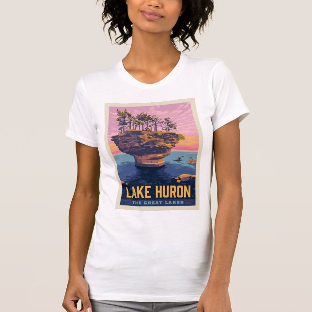 Camiseta Lagos excelente | Lago Huron (Frente)