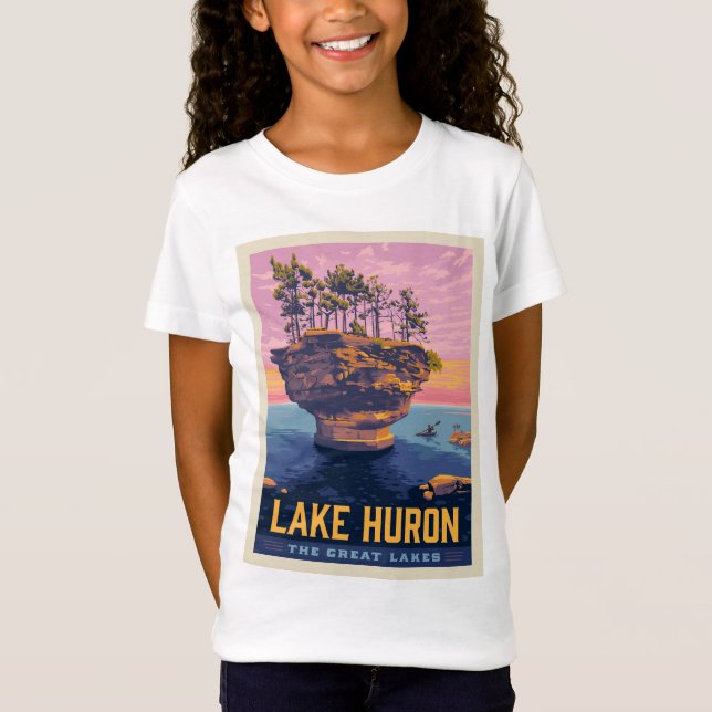 Camiseta Lagos excelente | Lago Huron (Frente)