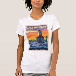 Camiseta Lagos excelente   Lago Michigan