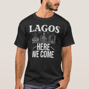 Camiseta Lagos Nigéria Trip Skyline Map Viagem