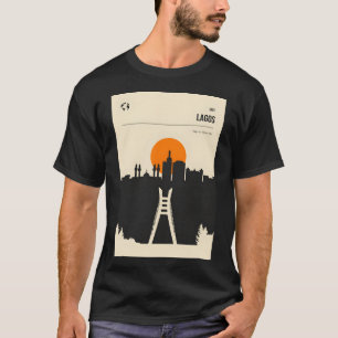 Camiseta Lagos Nigéria Vintage Book Cobrir Skyline Viagem P
