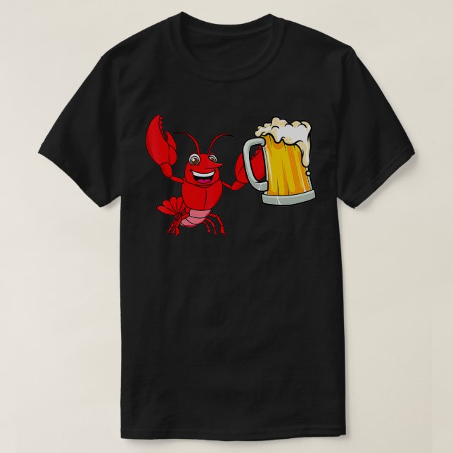 Camiseta Lagosta com cerveja Álcool Alcoólico Cerveja Foame (Frente do Design)