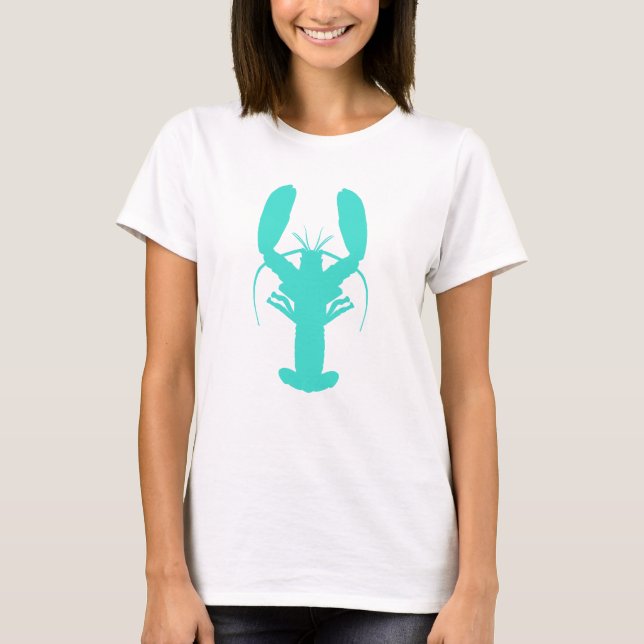 Camiseta Lagosta Costeira Turquesa (Frente)