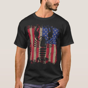 Camiseta Lagosta Cozinhar de marisco dos EUA Bandeira Ameri
