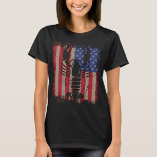 Camiseta Lagosta Cozinhar de marisco dos EUA Bandeira Ameri
