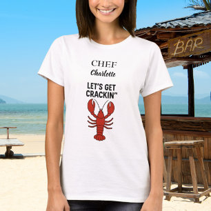 Camiseta Lagosta-do-mar-vermelho nome cozinheiro cozido