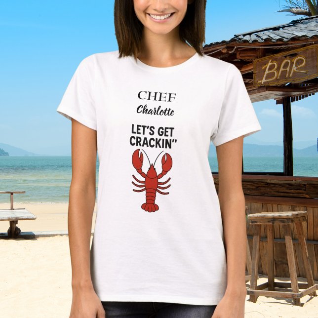 Camiseta Lagosta-do-mar-vermelho nome cozinheiro cozido (Criador carregado)