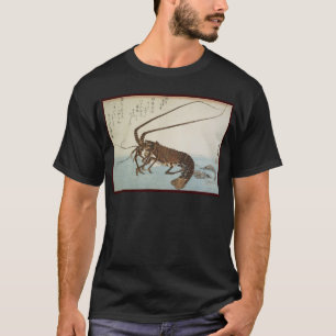 Camiseta Lagosta e camarões da folha de Ando Hiroshige