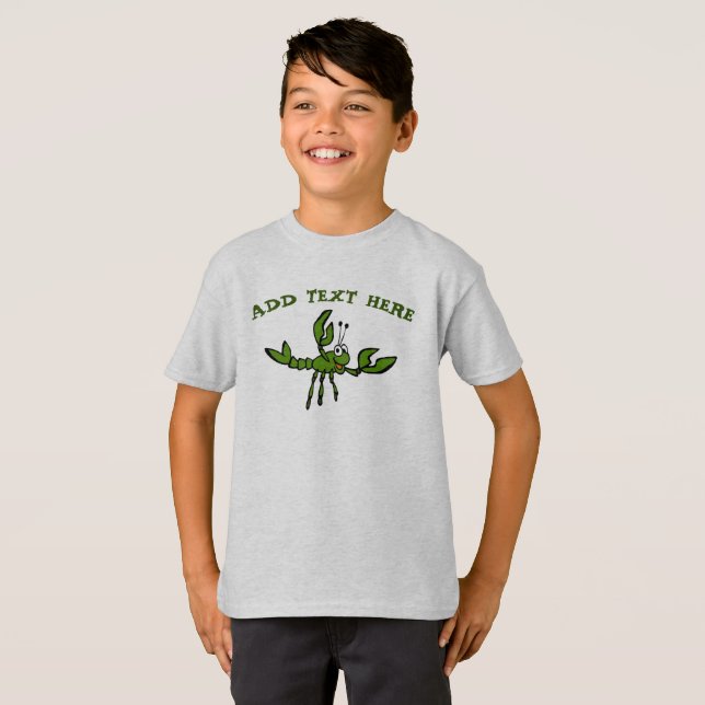Camiseta Lagosta em Verde, adicionar texto (Frente Completa)