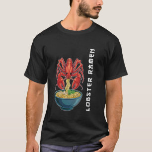 Camiseta Lagosta Engraçada Comendo Macarrão Ramen Japonês