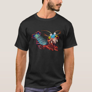 Camiseta Lagosta Mantis Pavão Arco-íris Ciência Subaquática