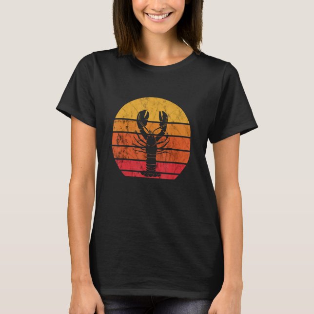 Camiseta Lagosta Marisca Retro Lagosta Vermelha Sunset Caju (Frente)