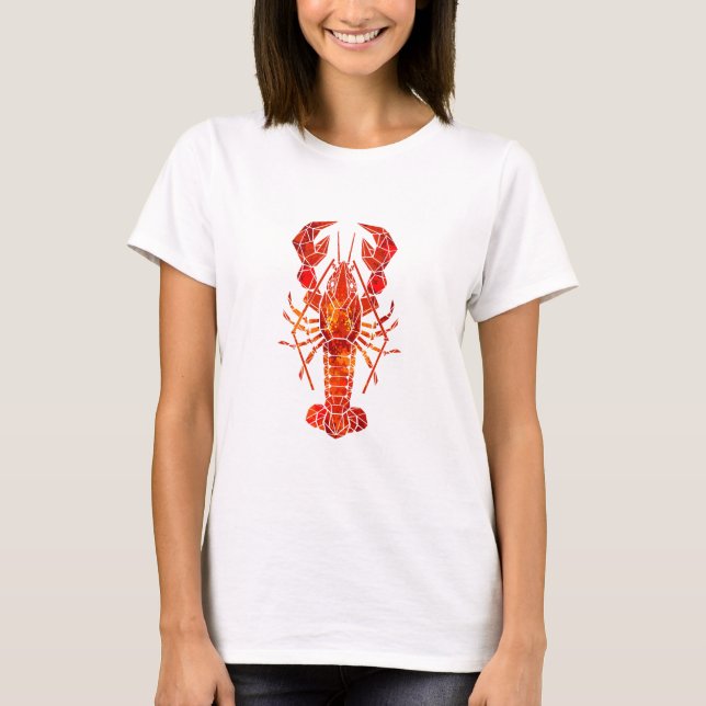 Camiseta Lagosta poligonal vermelha (Frente)