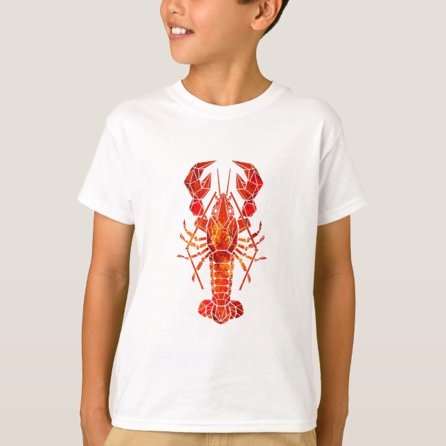 Camiseta Lagosta poligonal vermelha (Frente)
