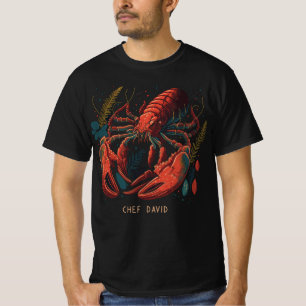 Camiseta Lagosta Vermelha Nome do chef T-Shirt