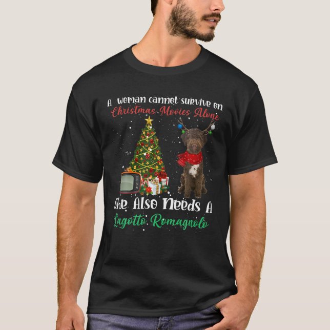 Camiseta Lagotto Romagnolo Reindeer Ornamento de Árvores de (Frente)