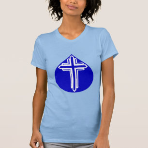Camiseta Lágrima Azul Cruz Branca
