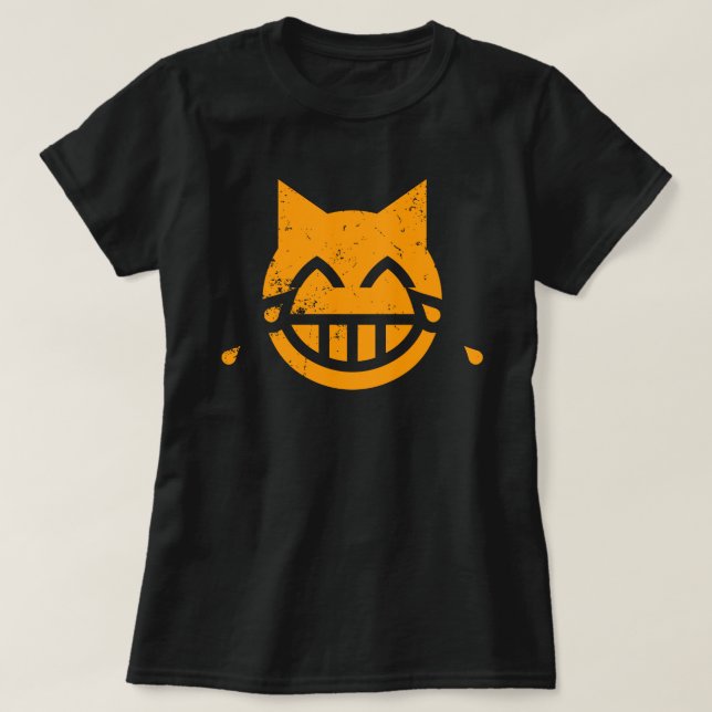 Camiseta Lágrimas de Joy Grunge Cat Emoji (Frente do Design)