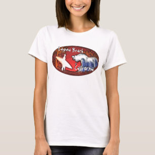 Camiseta Laguna Beach California surfer waves art tanque