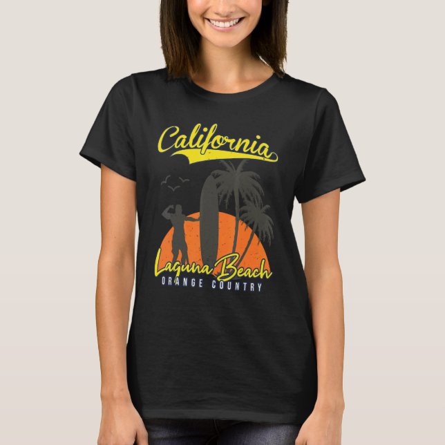Camiseta Laguna Beach California Surfing Sunset (Frente)