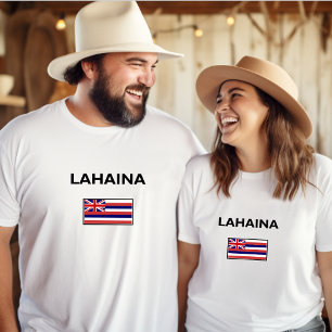 Camiseta Lahaina EUA Bandeira Havaiana - T-Shirt de cor cla
