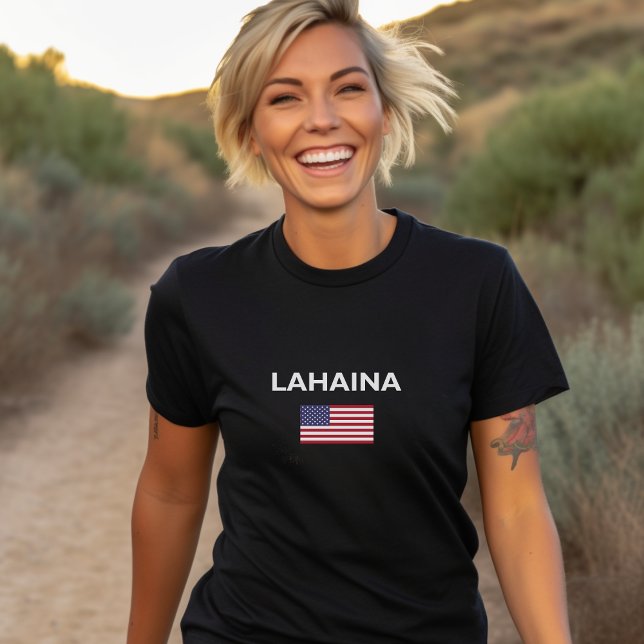 Camiseta Lahaina USA American Flag Dark Color (Criador carregado)