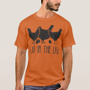 Camiseta Laid In USA Funny Chicken Farmer T-Shirt