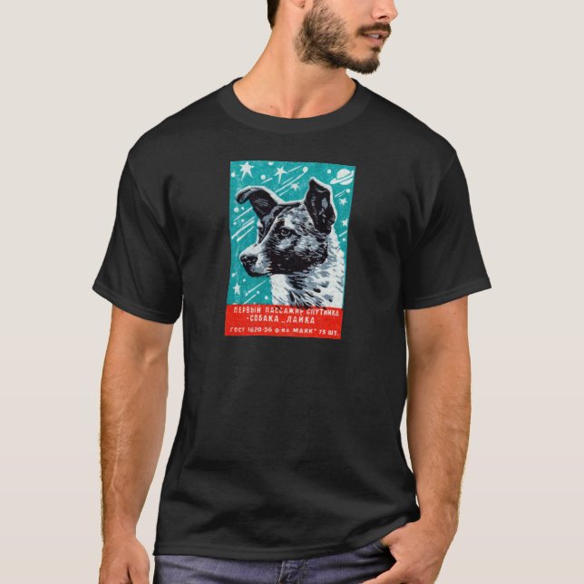 Camiseta Laika 1957 o cão do espaço (Frente)