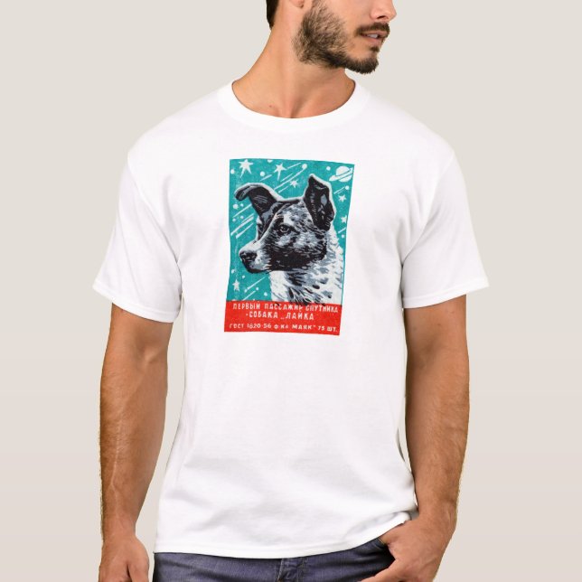 Camiseta Laika 1957 o cão do espaço (Frente)