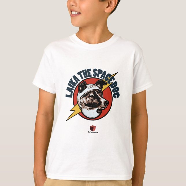 Camiseta Laika o cão do espaço: T-shirt dos miúdos (Frente)