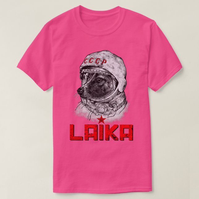 Camiseta Laika O Foguete Espacial Soviético do CCCP Rússia (Frente do Design)