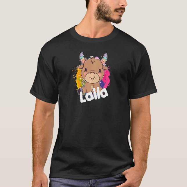 Camiseta LAILA Belo nome de garota com adorável vadia (Frente)