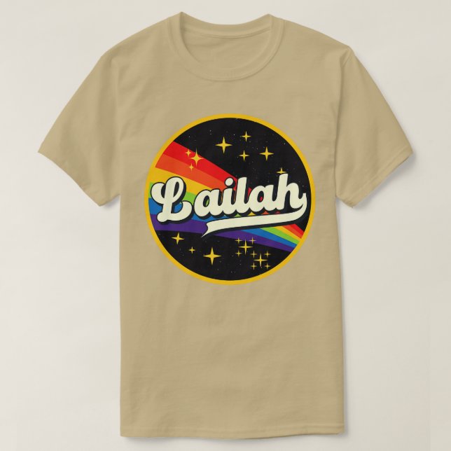 Camiseta Lailah Rainbow No Space Vintage Style (Frente do Design)