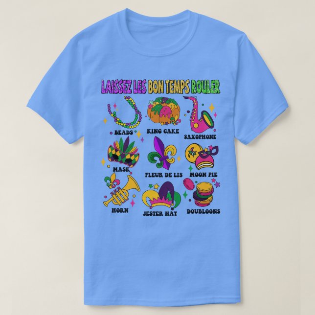 Camiseta Laissez Les Bon Temps Rouler Faux Embroiderme Sequ (Frente do Design)