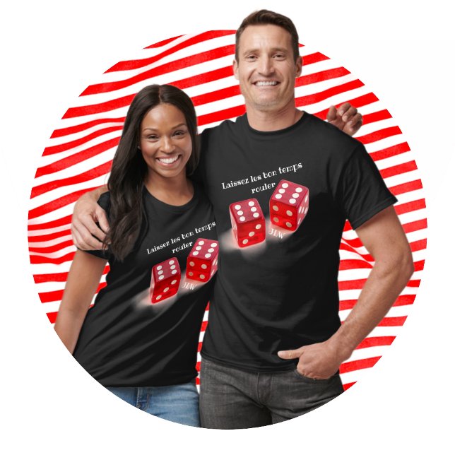 Camiseta Laissez les Bon Temps Rouler Red Dice T Shirt (Criador carregado)