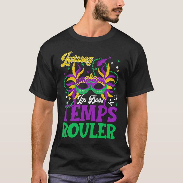 Camiseta Laissez Les Bons Templer Rouler Mardi Gras Men (Frente)