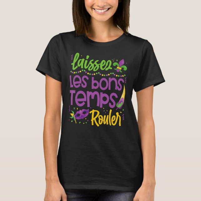 Camiseta Laissez Les Bons Templer Rouler Partido Mardi Gras (Frente)