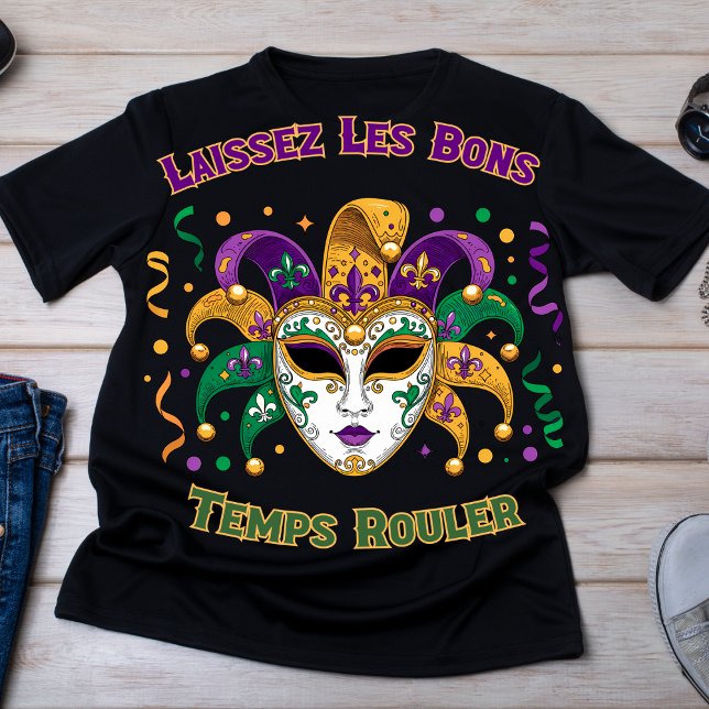 Camiseta Laissez Les Bons Temps Rouler Mardi Gras Mask (Laissez Les Bons Temps Rouler Mardi Gras Mask men T-Shirt)