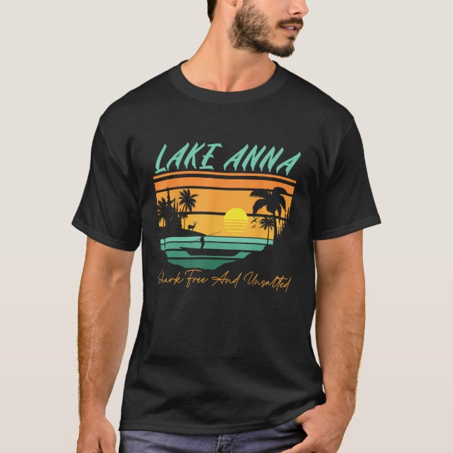 Camiseta Lake Anna Shark Free and Unsalted Funny Nature   H (Frente)