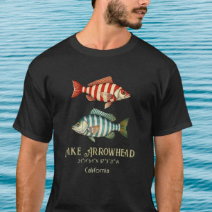 Camiseta Lake Arrowhead Califórnia roupa de peixe náutico