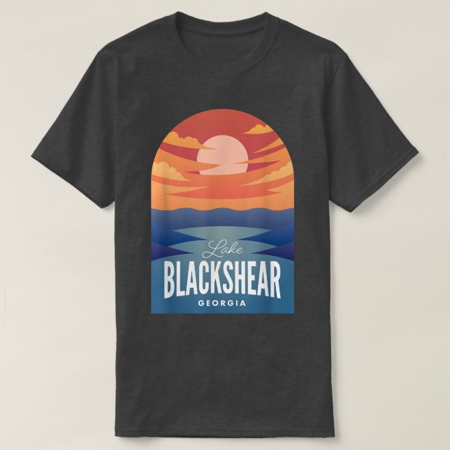 Camiseta Lake Blackshear GA Retro Sunset  (Frente do Design)
