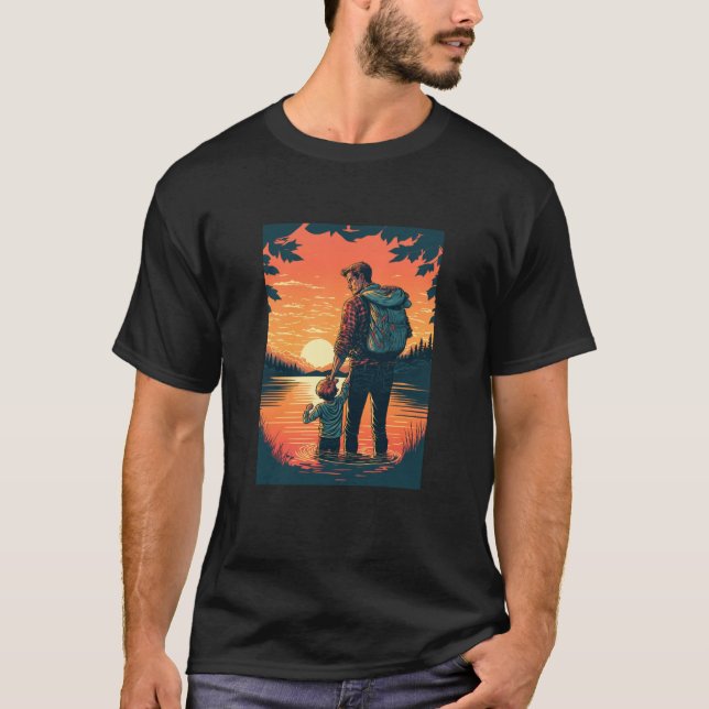 Camiseta Lake Fishing Trip Father And Child Lake Adventure (Frente)