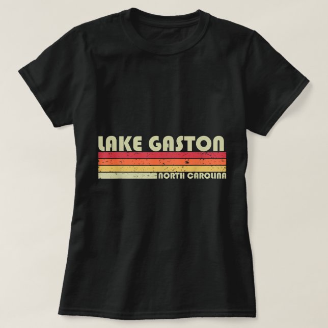 Camiseta LAKE GASTON NORTH CAROLINA Funny Fishing Camping S (Frente do Design)