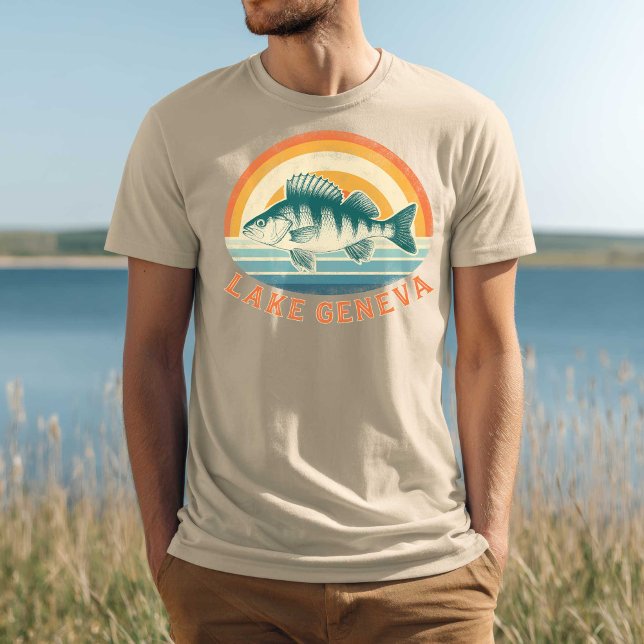 Camiseta Lake Geneva Perch Fishing Sunrise to Sunset (Criador carregado)