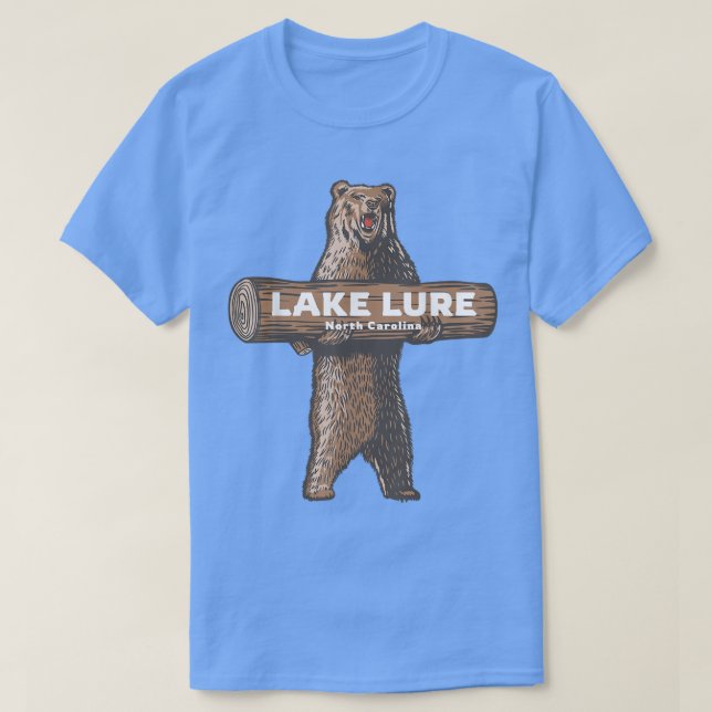 Camiseta Lake Lure North Carolina NC Growling Bear Vacation (Frente do Design)