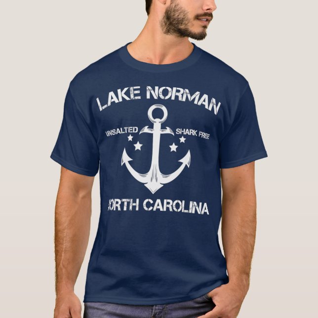 Camiseta LAKE NORMAN NORTH CAROLINA Funny Fishing Camping (Frente)