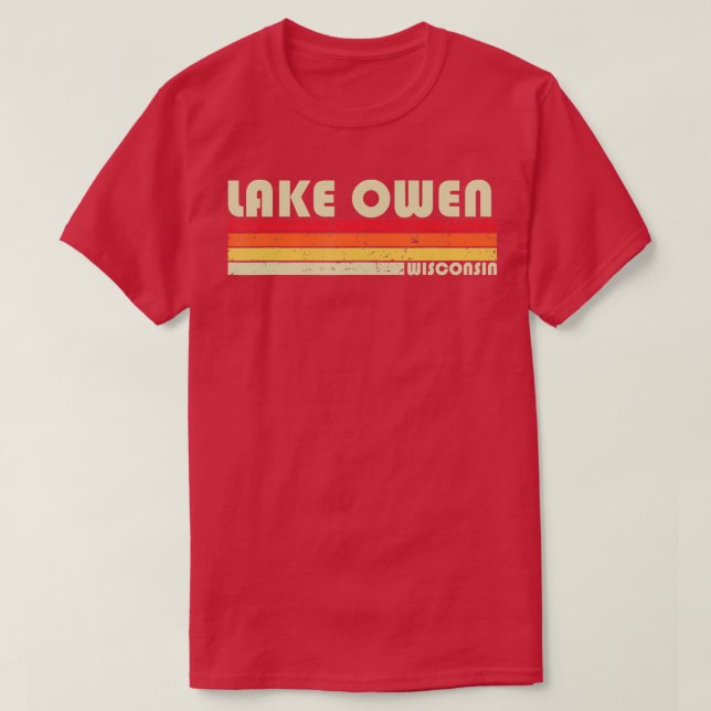 Camiseta LAKE OWEN WISCONSIN Campanha de Pesca Engraçada Ve (Frente do Design)