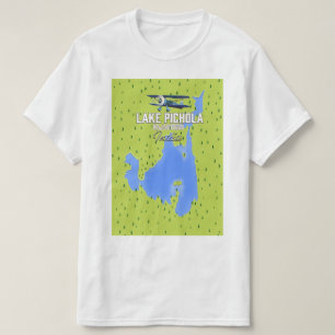 Camiseta Lake Pichola, mapa de posteres de viagens da Índi